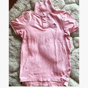 Abercrombie Mens Pink Muscle Polo